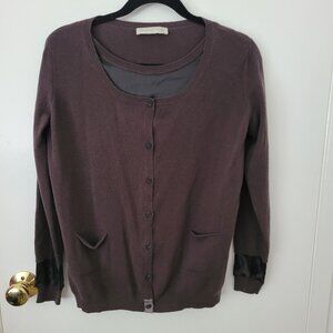 Fabiana Filippi Wool Cashmere blend Charcoal Gray Cardigan Size XS